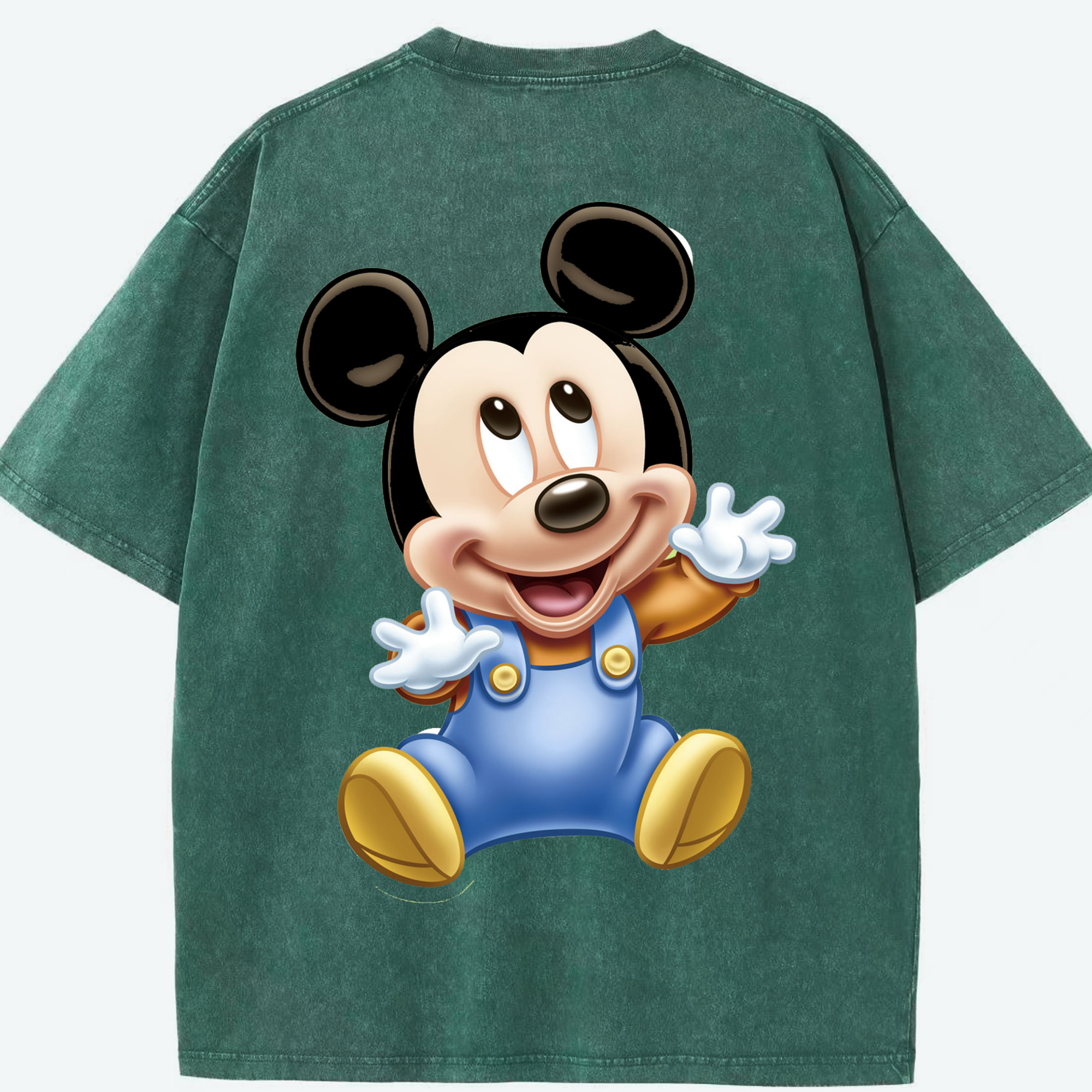 （画像用） ミッキーマウス Mickey Mouse 綿100% ヴィンテージ風 半袖Tシャツ（背面プリント）